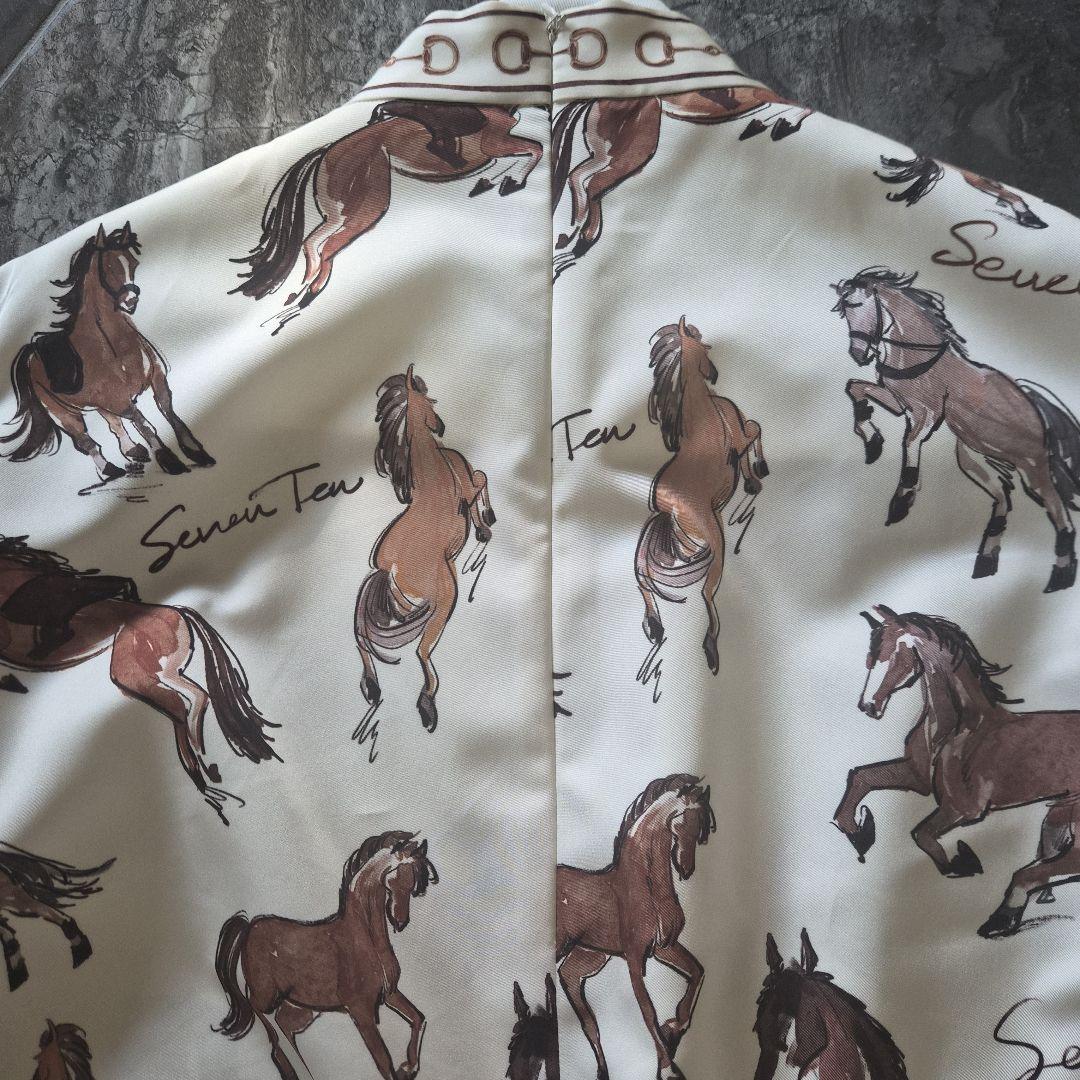 seventenセブンテン・ホースプリントブラウス(オフホワイト)S未使用に近い