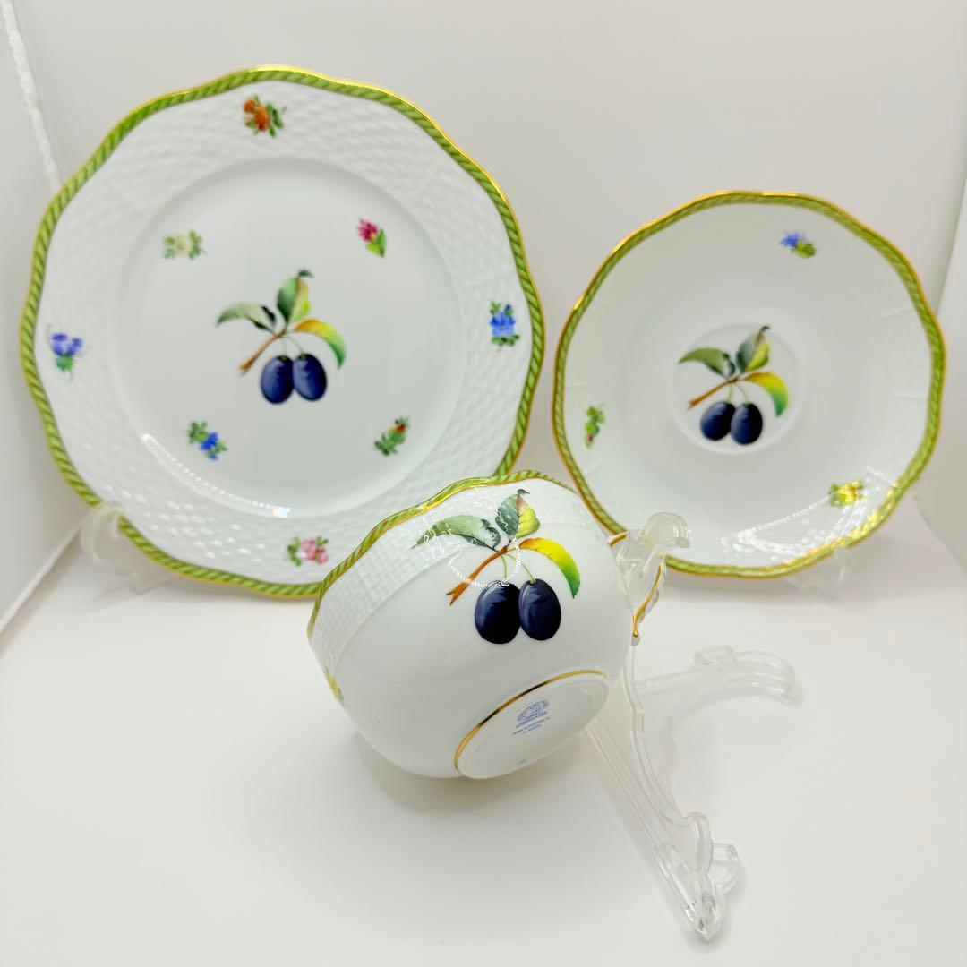 ヘレンド フルーツエスキース プルーン チェリー トリオ 4客