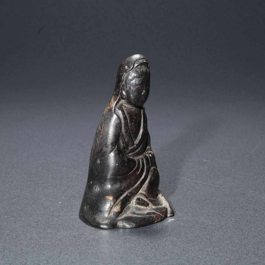 観音坐像　銅製　仏像　骨董　江戸時代　R1681