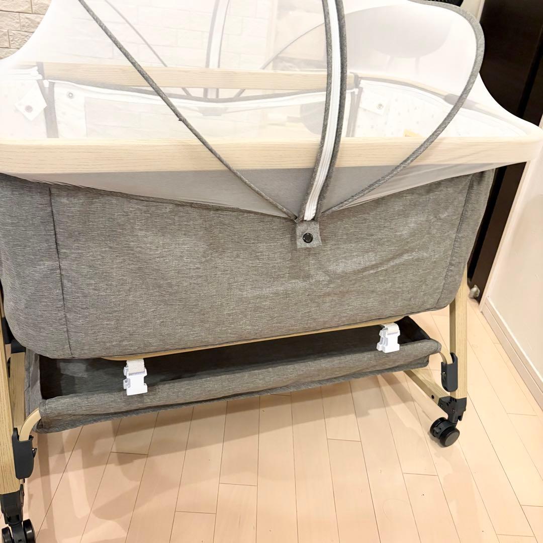 美品✨playkids Maydolly HZDMJ ベビーベッド グレー　完品