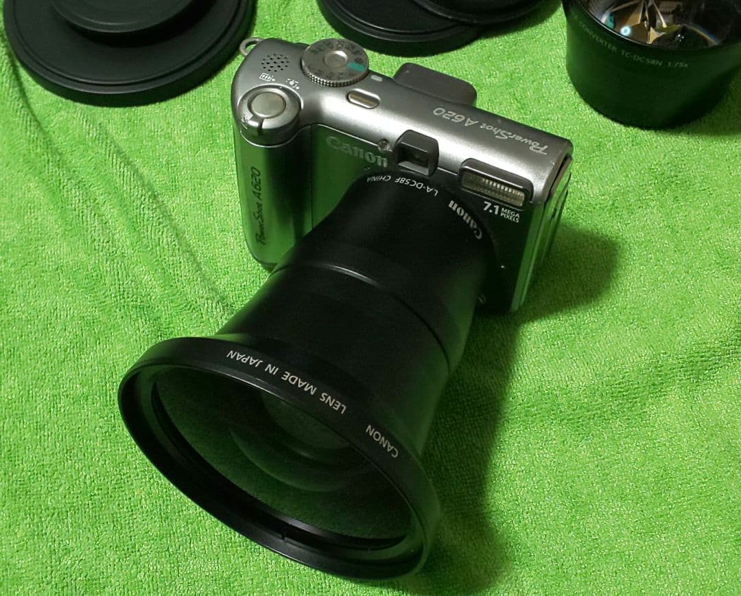 Canon PowerShot A620 テレコンワイコン付属