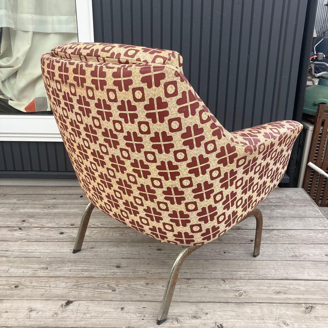 昭和レトロ ミッドセンチュリー 幾何学模様ソファー 1人掛けソファー 古家具