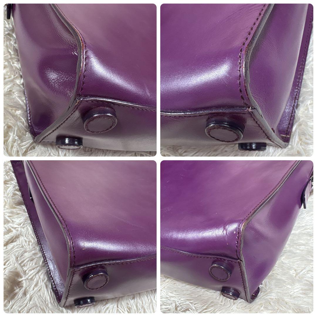 PRADA プラダ トートバッグ ビジネスバック レザー パープル A4 可