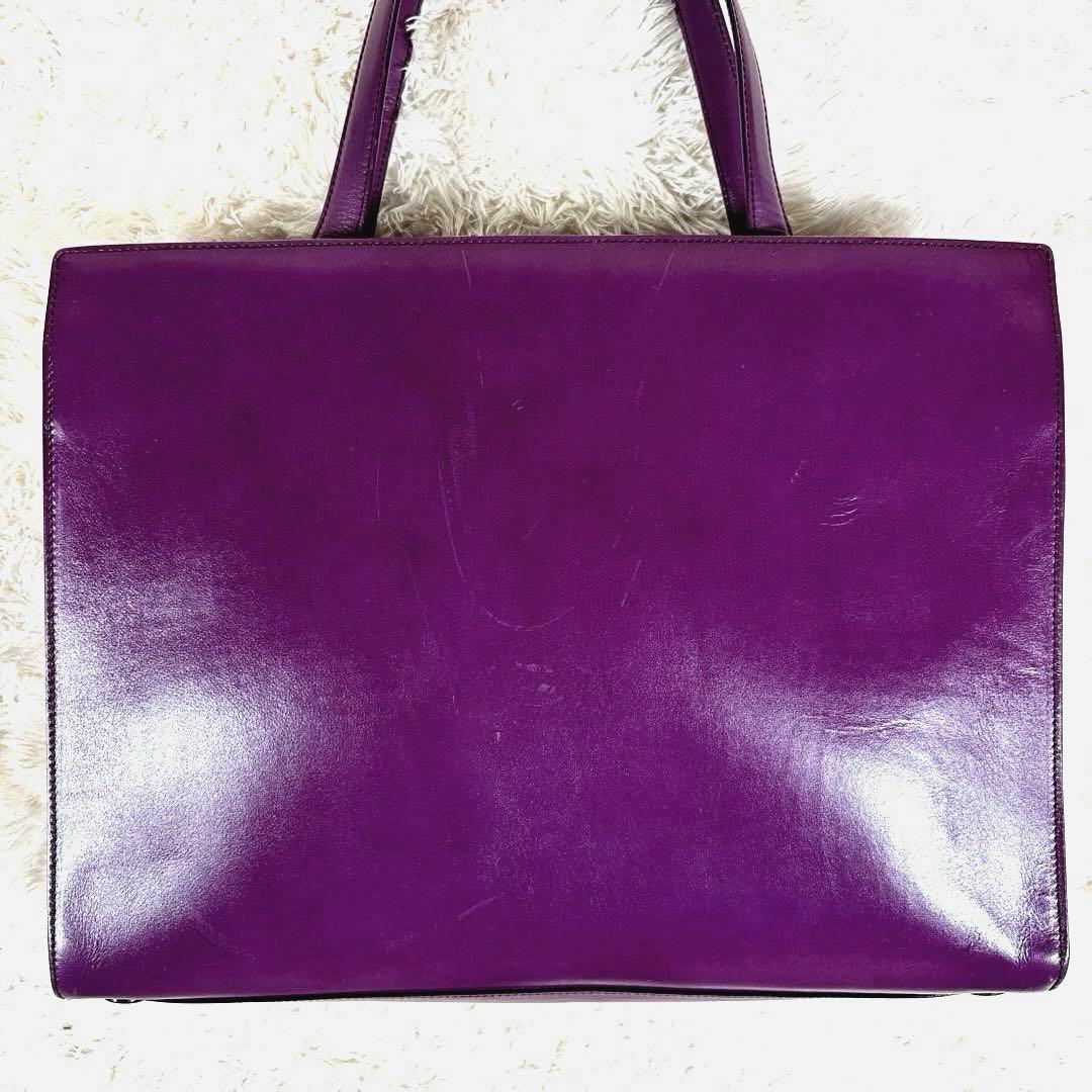 PRADA プラダ トートバッグ ビジネスバック レザー パープル A4 可