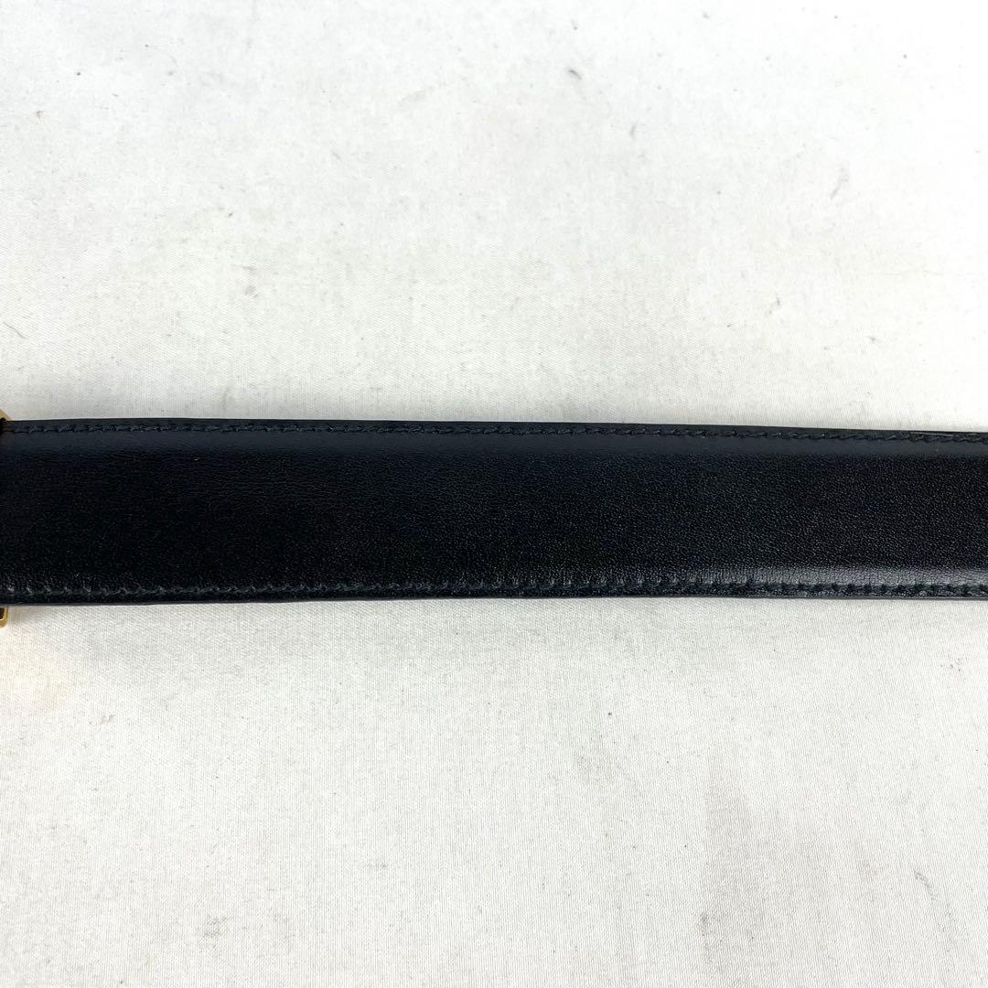 CELINE セリーヌ ベルト トリオンフ ゴールド バックル レザー ブラック