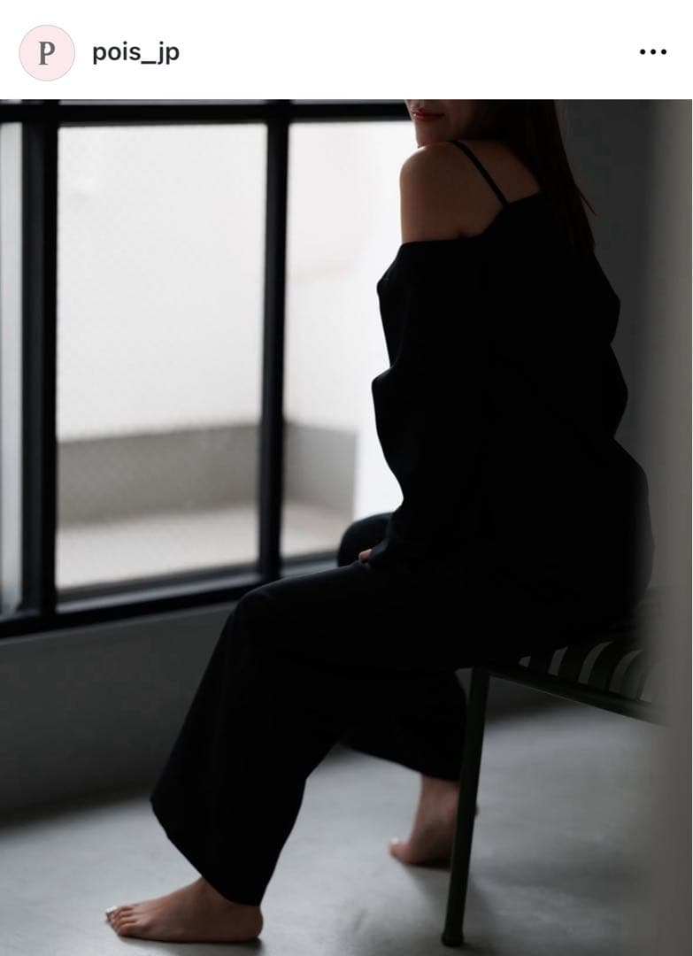 美品 pois ポワ one shoulder blouse ブラック