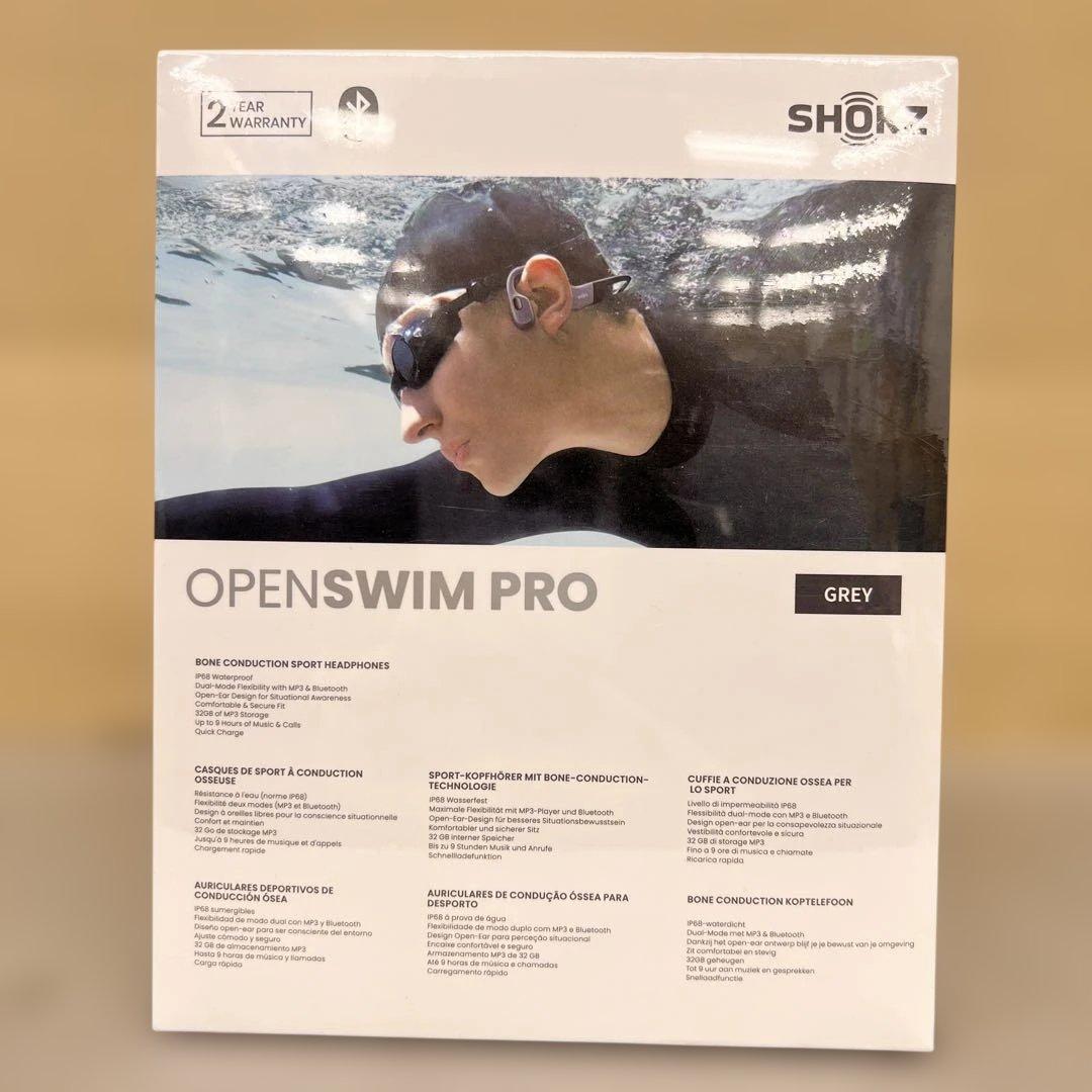 601333Shokz OpenSwim Pro骨伝導イヤホン 水泳用グレー