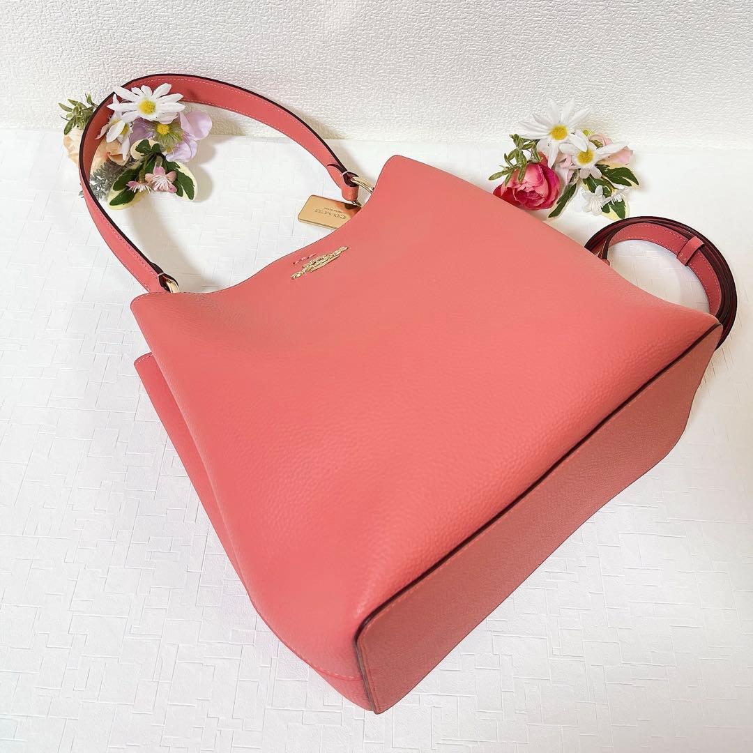【美品】COACH コーチ ショルダーバッグ 2WAY ハンドバッグ チャーム付
