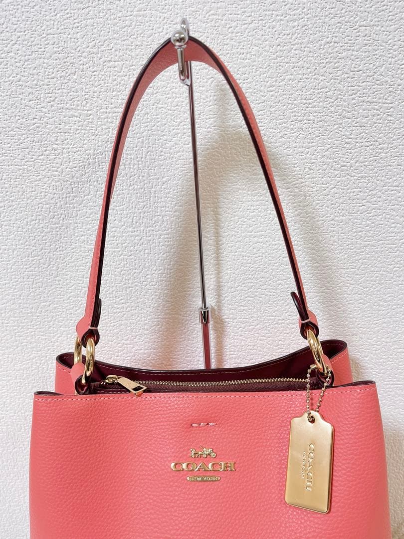 【美品】COACH コーチ ショルダーバッグ 2WAY ハンドバッグ チャーム付