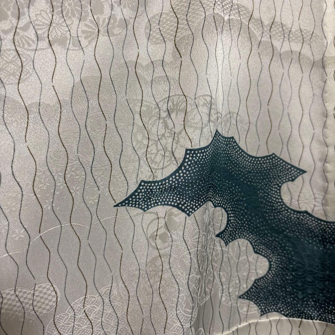 美品　化繊　単衣　江戸小紋　フルセット　４点　身丈168 裄69