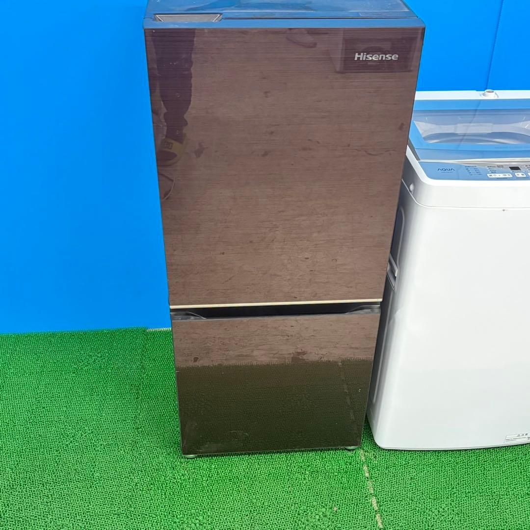 692 ガラストップ冷蔵庫　洗濯機　セット　小型　一人暮らし　2ドア　右開き