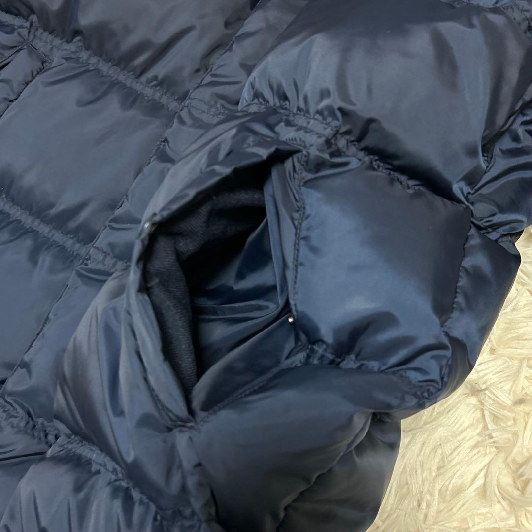 未使用級NIKE ナイキ ロングダウンコート ベンチコート S ネイビー　刺繍