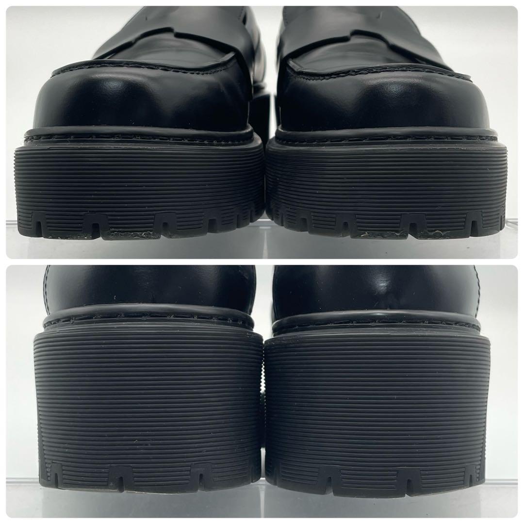 HERMES エルメス　ローファー　モカシン　ブラック　クロ　レザー