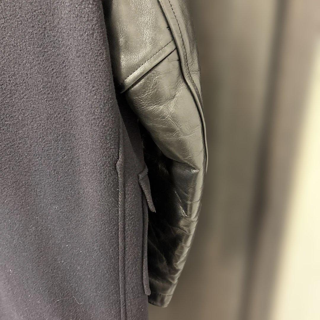 JUNYA WATANABE コムデギャルソン 初期型袖レザー切替ダッフルコート