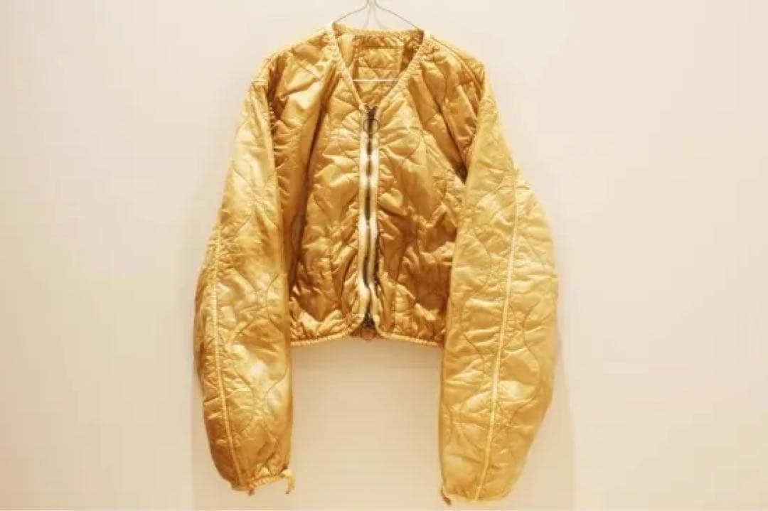 KAPITAL - ナイロンキルティング ムラ染め ライニングクロップドボレロ