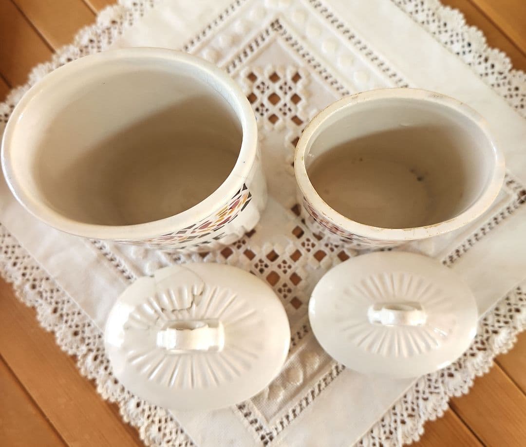 フランス　モザイク模様　キャニスター 5点セット　ブロカント