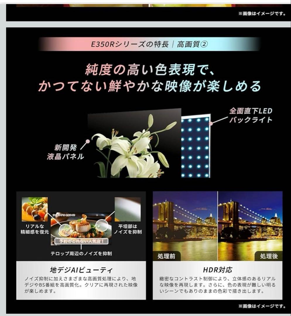 REGZA レグザ テレビ 65E350R 2025年モデル