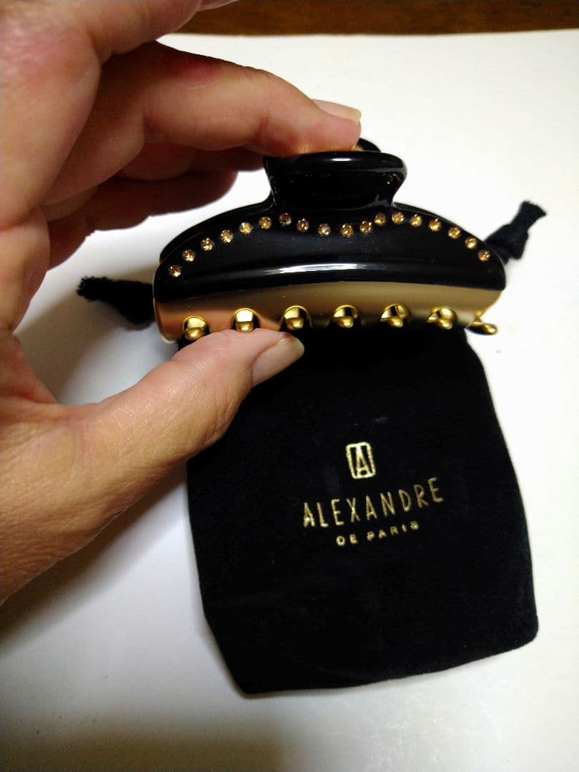 ALEXANDRE DE PARIS ヘアクリップ 黒/金