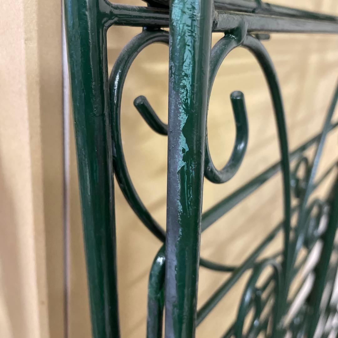 アイアンラック ４段ラック グリーン フラワースタンド 美品