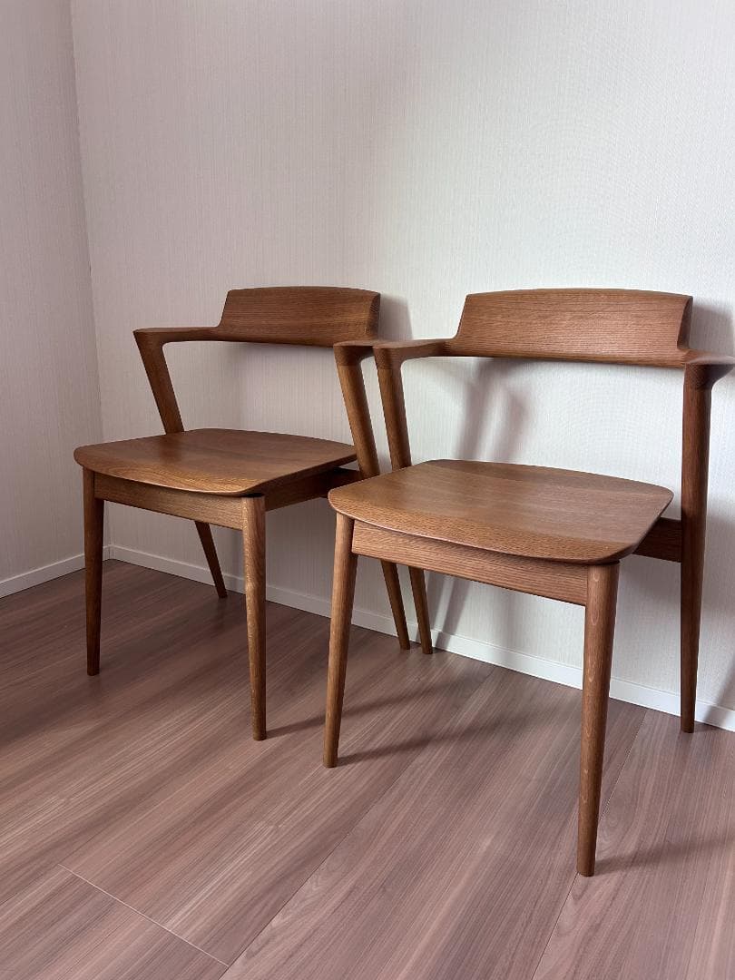 飛騨産業 SEOTO セミアームチェア 2脚目有 N5 板座 座面高45cm②