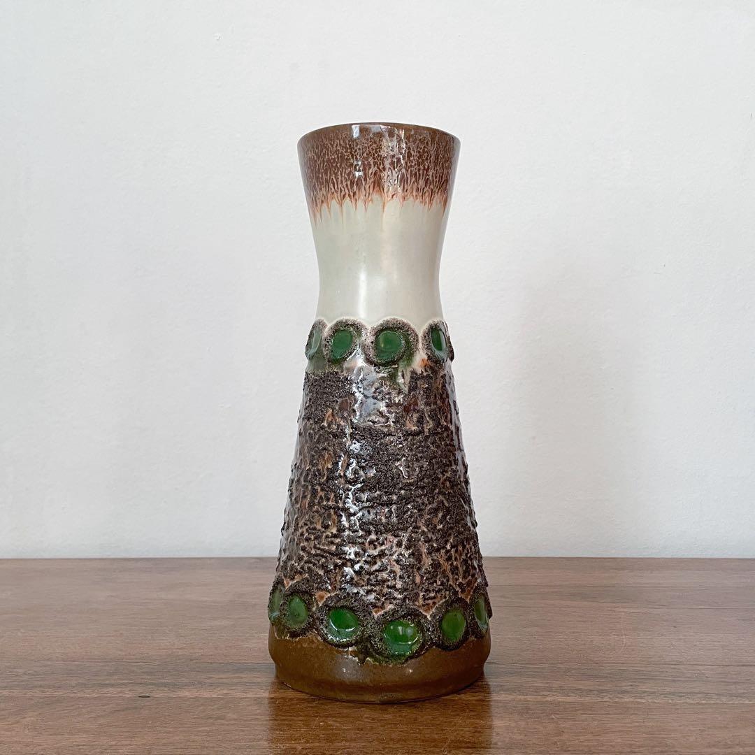 【東ドイツ Strehla大きな花瓶】fat lavaミッドセンチュリー 297