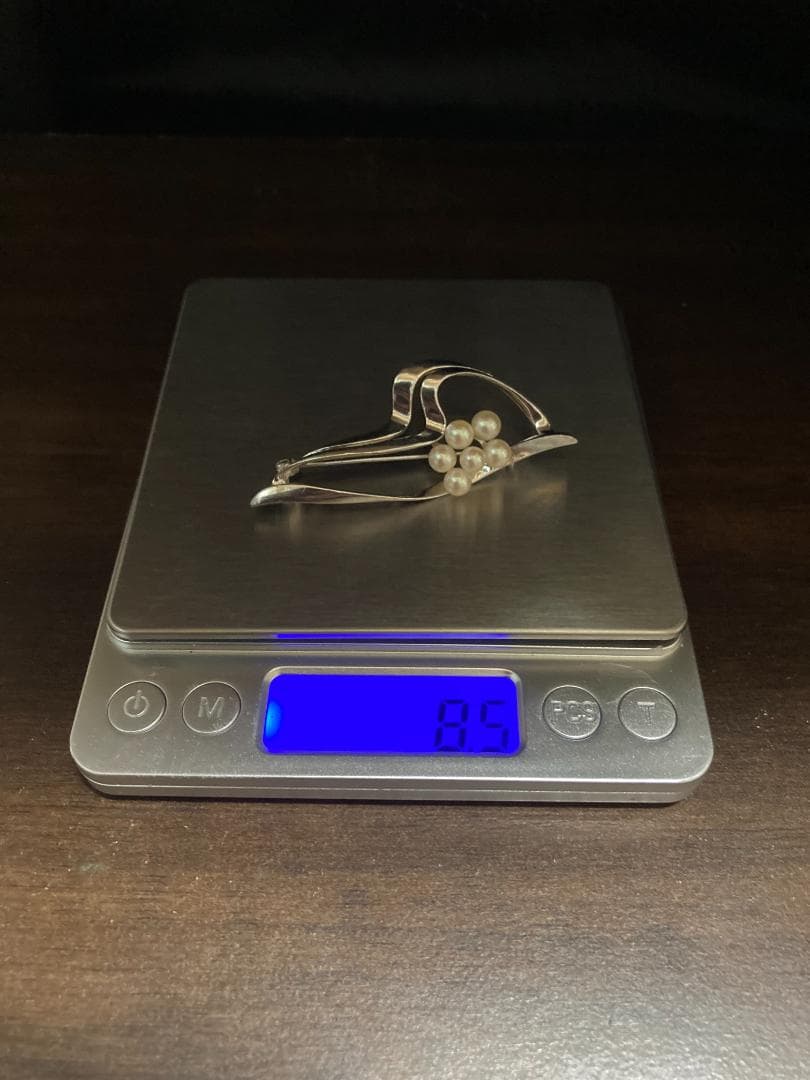 MIKIMOTO ミキモト パール 真珠 6粒 ブローチ シルバー 925
