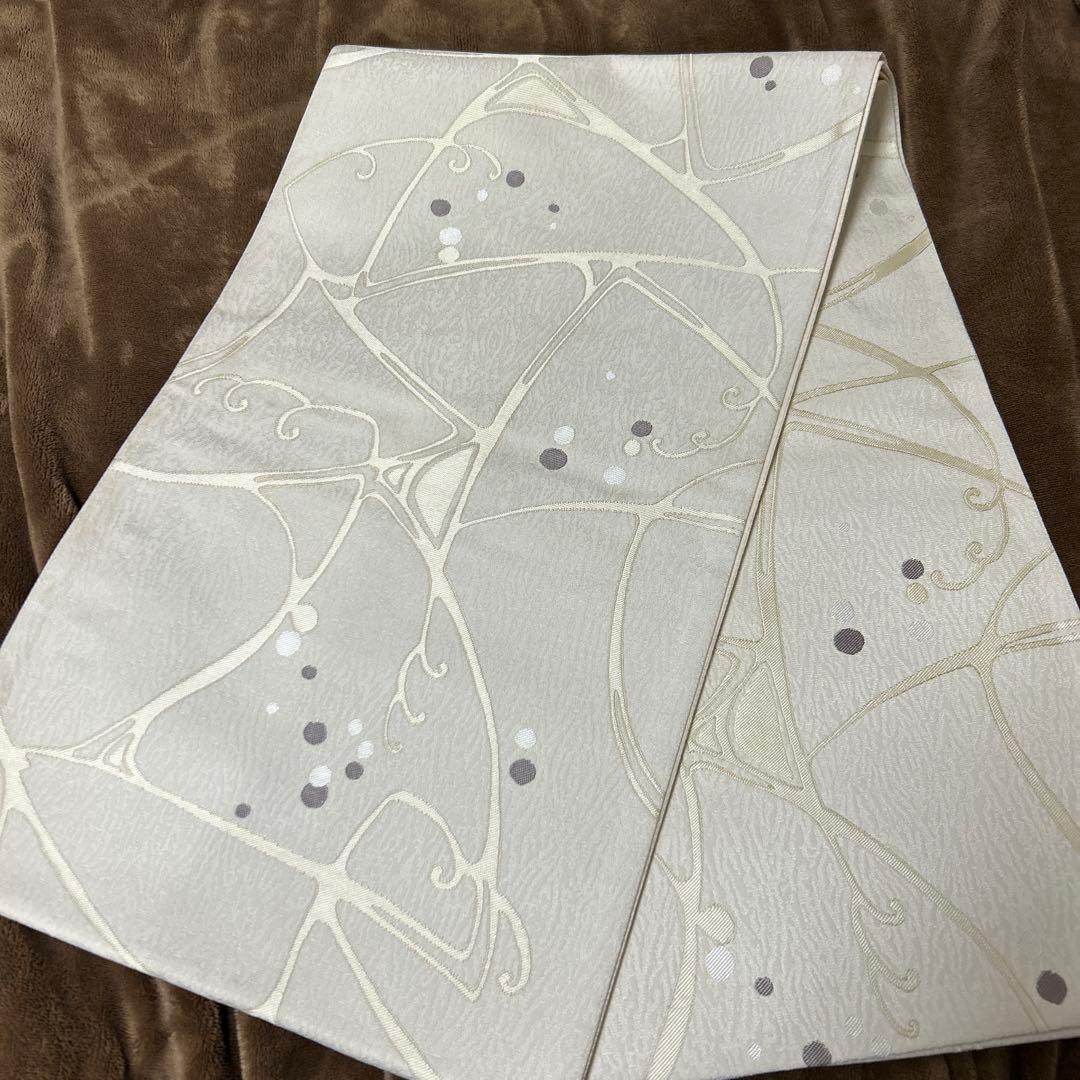 袋帯 洒落袋帯 西陣織 六通 アイボリー