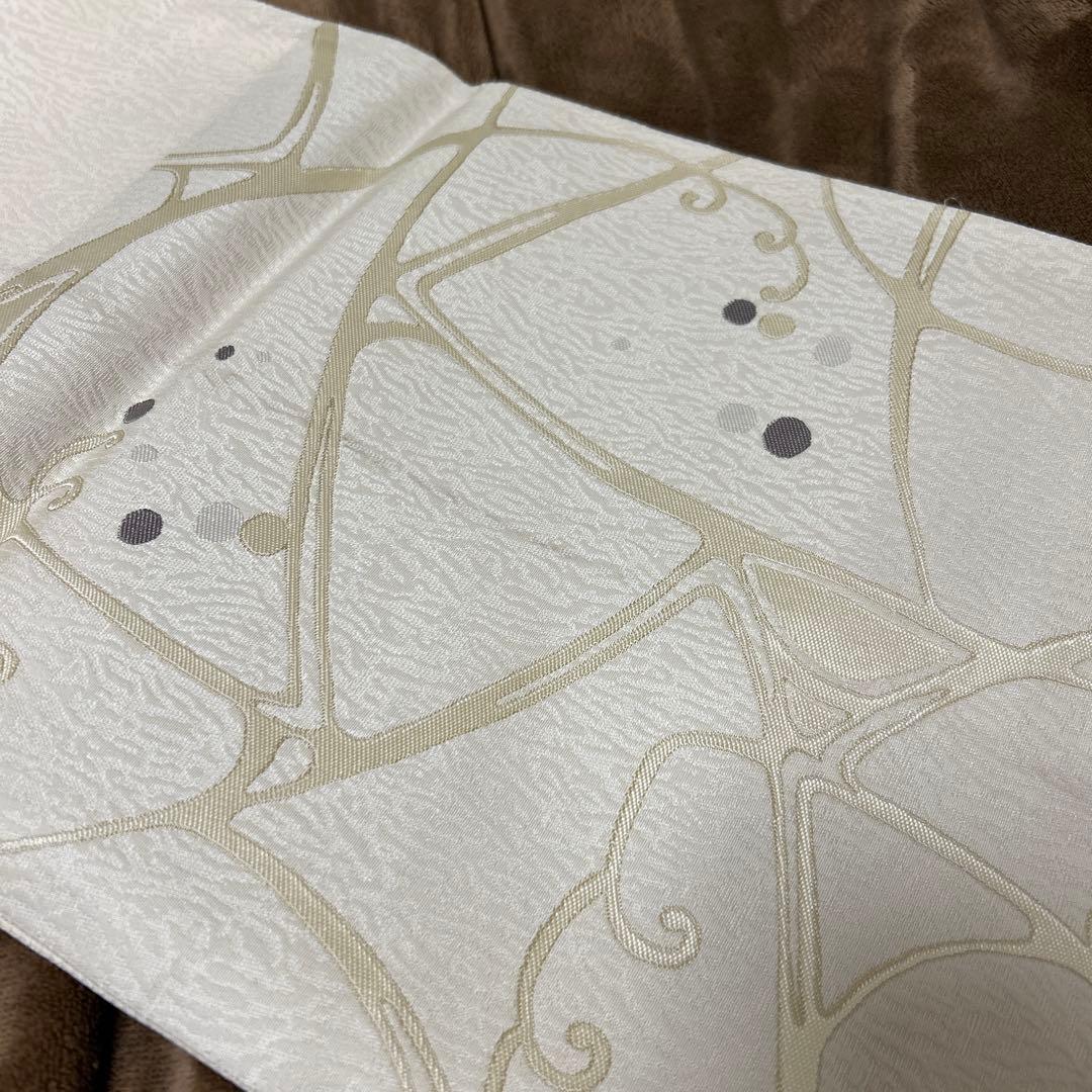 袋帯 洒落袋帯 西陣織 六通 アイボリー