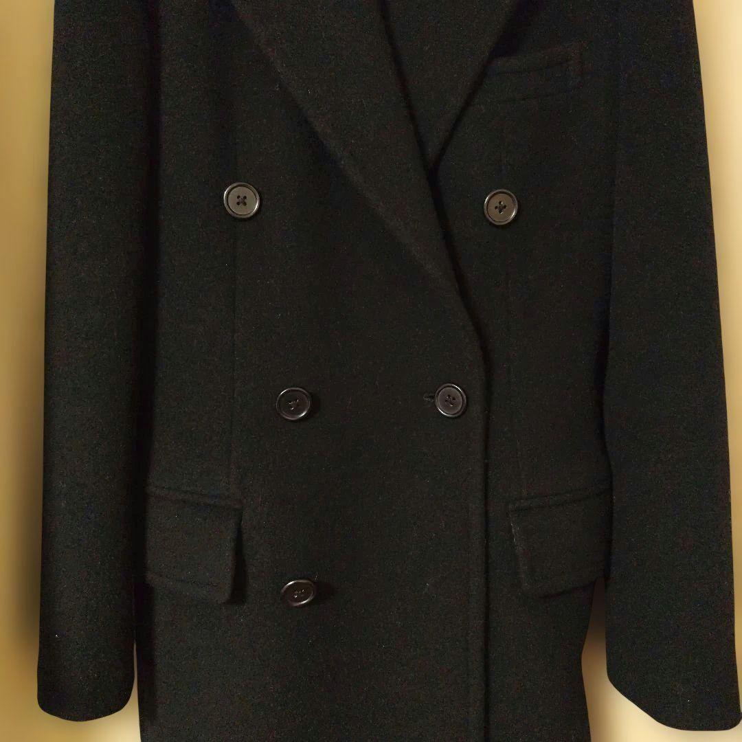 【美品】ラルフローレン　ダブルブレスト　ウールコート　9号　ブラック