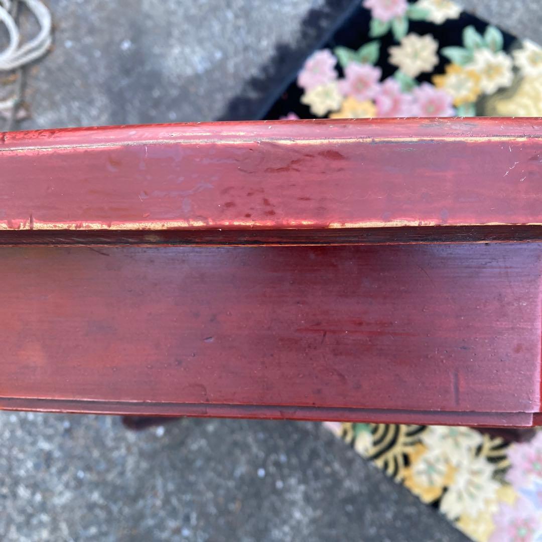 丸座卓　円卓　ちゃぶ台　75cm　朱色　中国美術