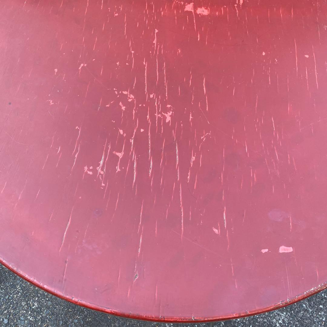 丸座卓　円卓　ちゃぶ台　75cm　朱色　中国美術