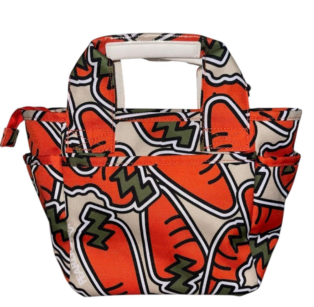 希少 PEARLY GATES オレンジ系 グラフィック 小型バッグ