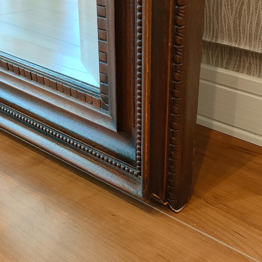 イタリア製　ミラー　姿見　アンティーク　木製フレーム
