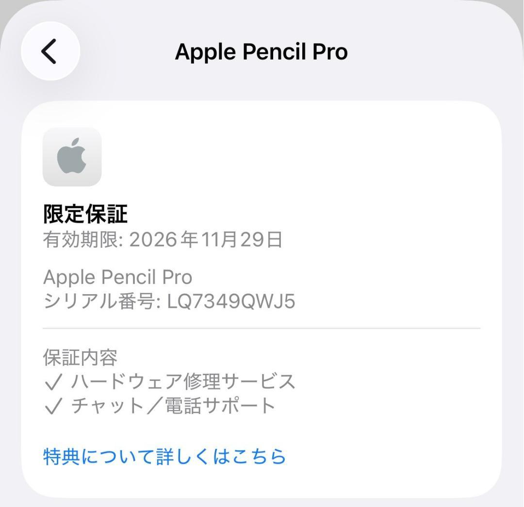 保証あり【ほぼ未使用】Apple Pencil Pro