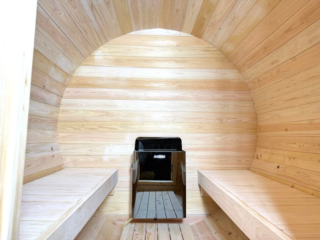 【本格派】✨檜の香り✨バレルサウナ　ストーブ付き
