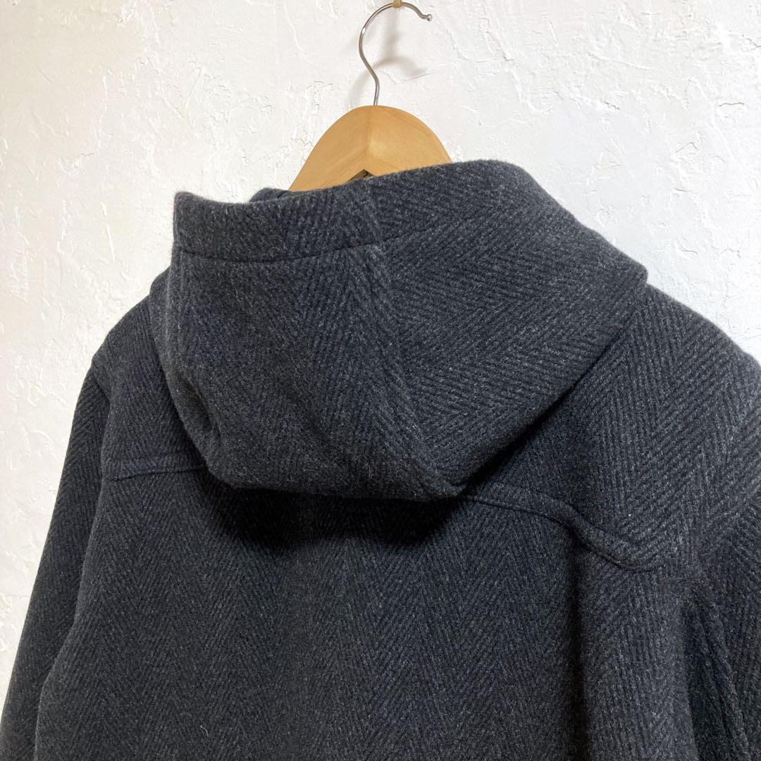 ラコステ　ヘリンボーン　ダッフルコート　フード　グレー　L