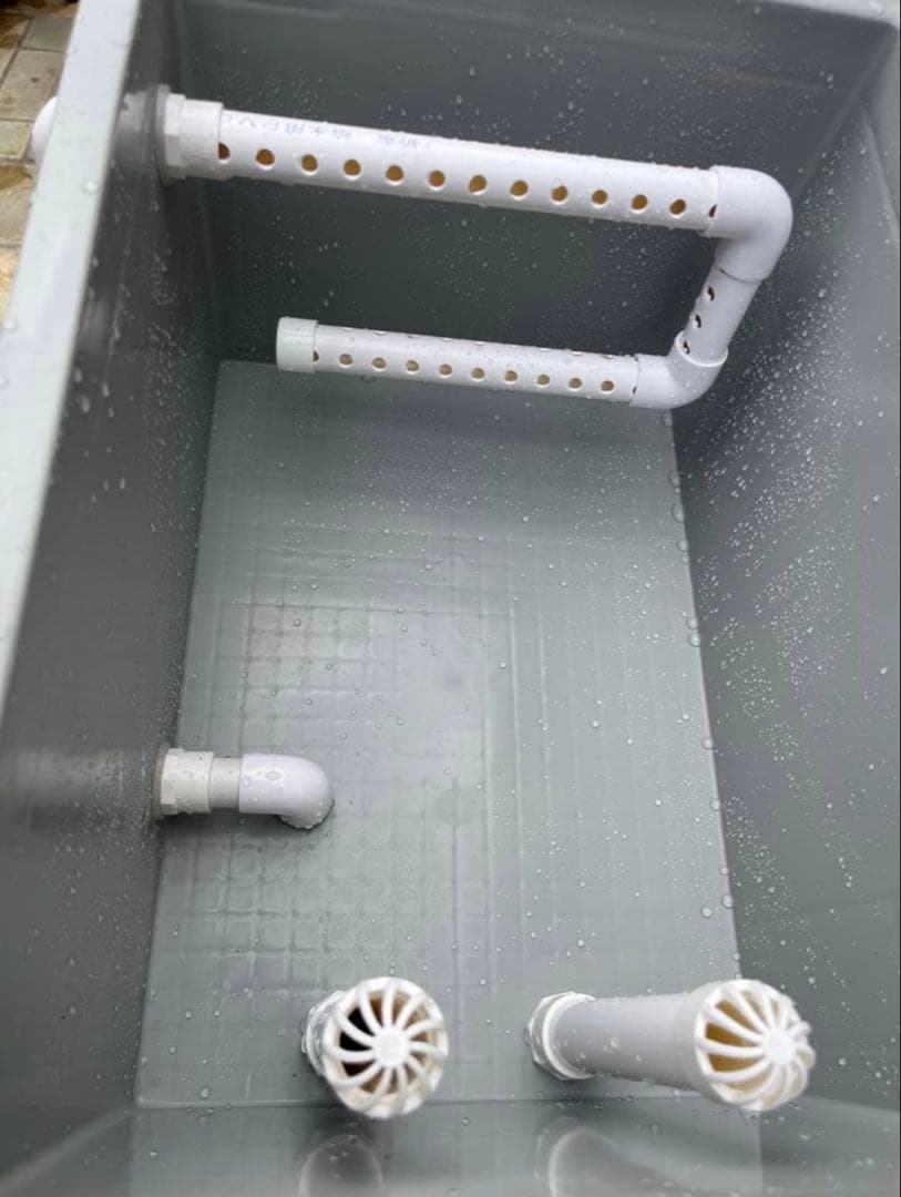 沈殿物理生物一体型濾過槽　外部式濾過装置器　水槽濾過バイオスポンジフィルター付き