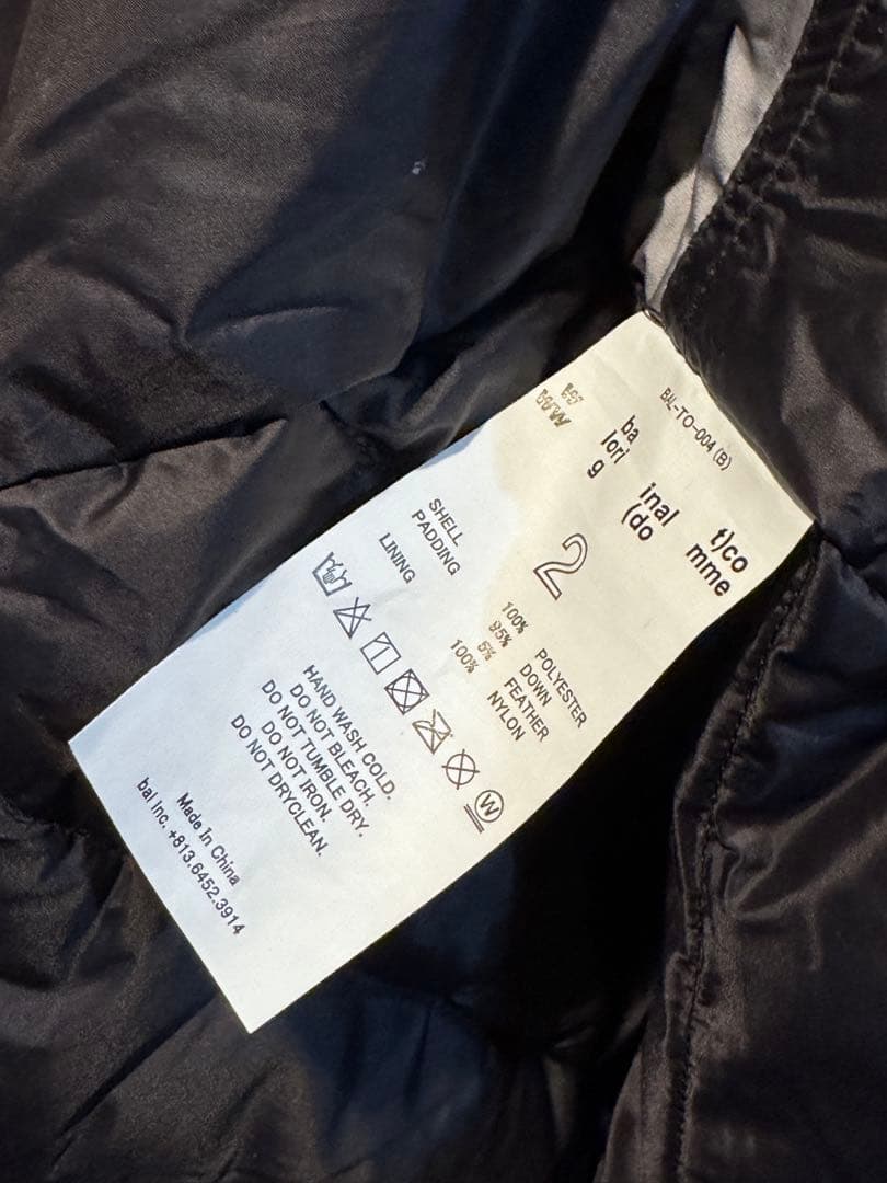 bal TAION STAND COLLAR DOWN JACKET サイズ2