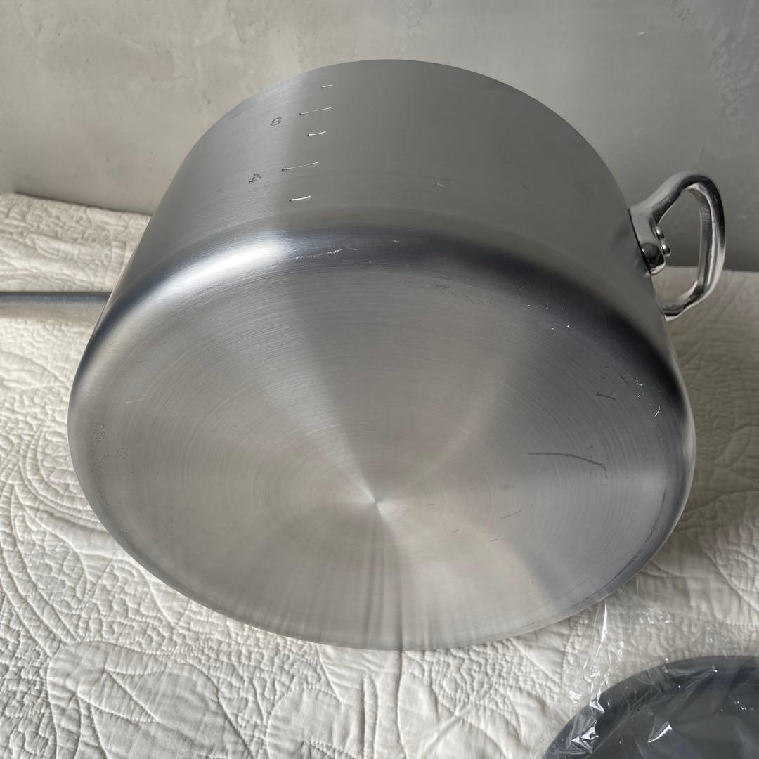 カンダ ハイグレード アルミ片手鍋 寸胴　目盛付 30cm 12L) 蓋つき