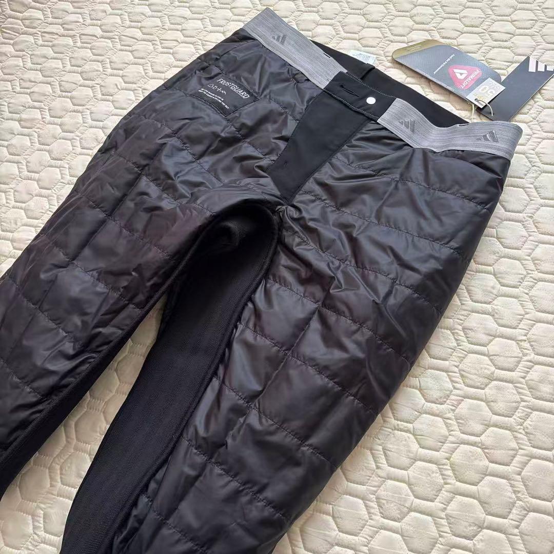82新品27500円アディダスゴルフ/メンズ/秋冬/中綿ストレッチパンツ/黒