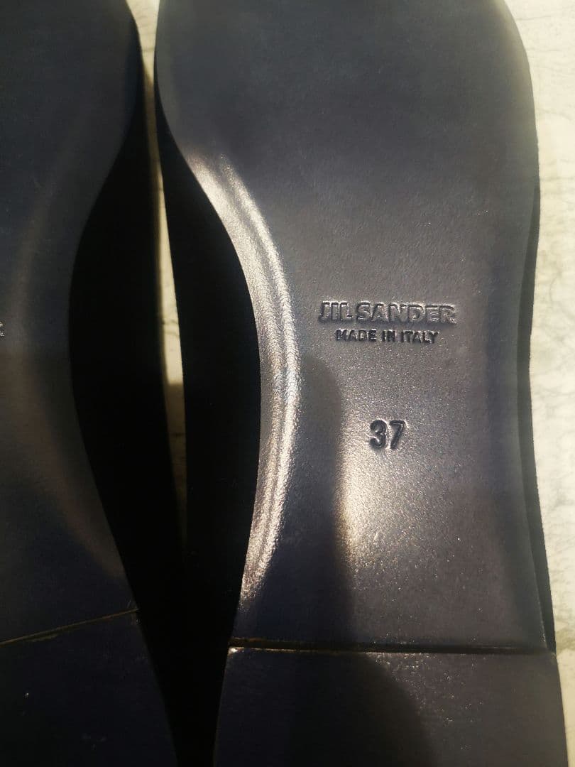 ジルサンダー ブラックベルベット フラットパンプス 37 23.5㎝