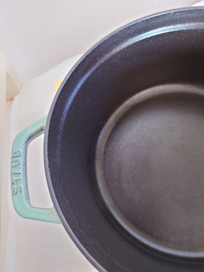 【美品】STAUB LA COCOTTE セージグリーン 24cm