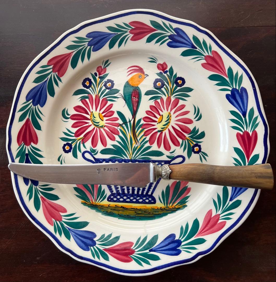 フランスHB Quimper 手描きプレート 1966年