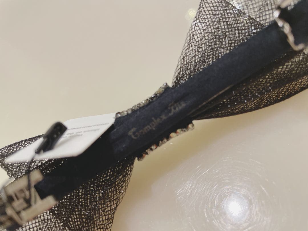 ※のの※コンプレックスビズ　スワロフスキーリボンスリムバレッタ新品未使用品