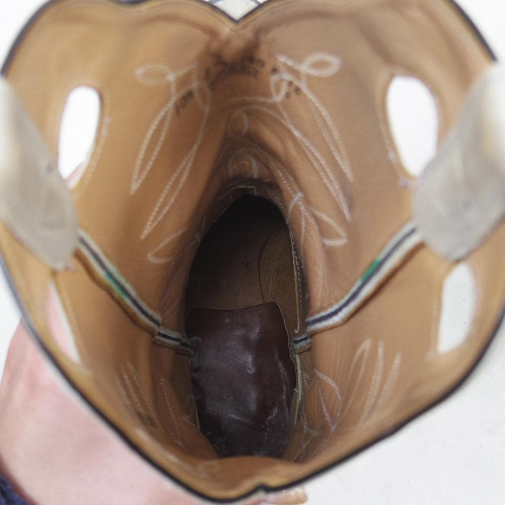 28.5cm BOULET ウエスタンブーツ アイボリー　P4177