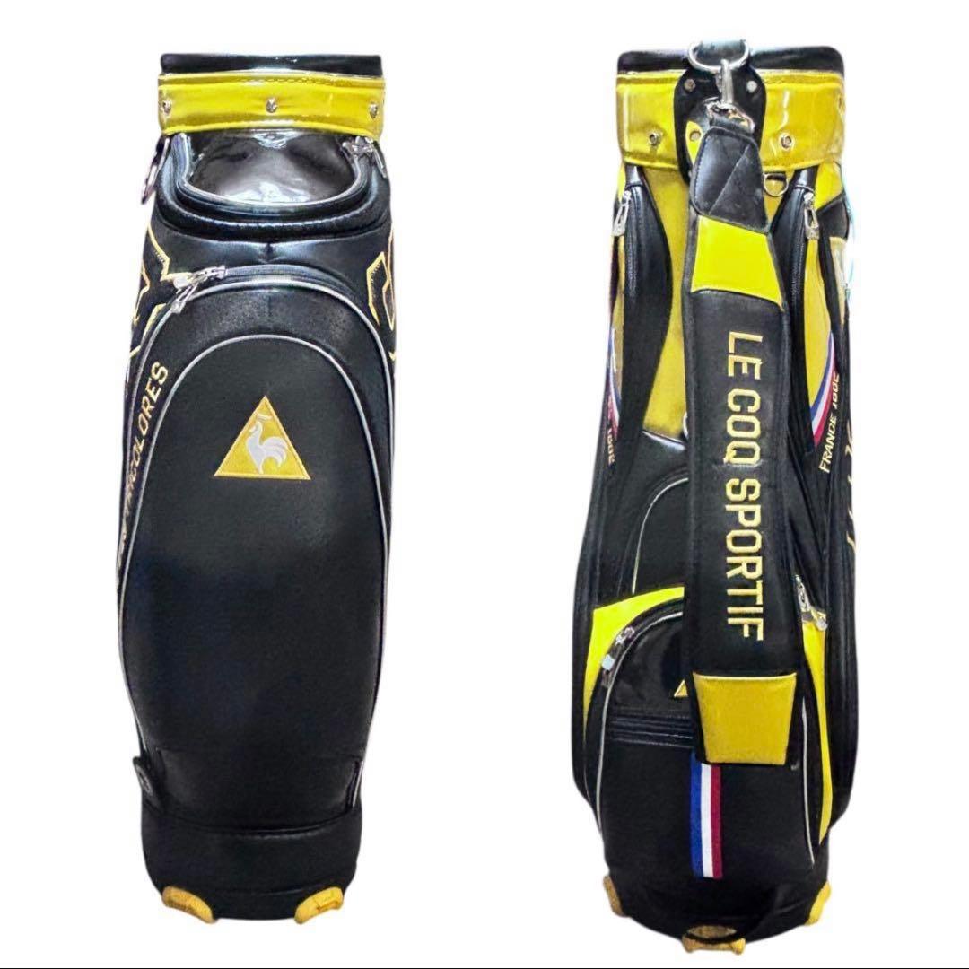 LE COQ SPORTIF キャディバッグ イエロ- 9.5型 トリコロール