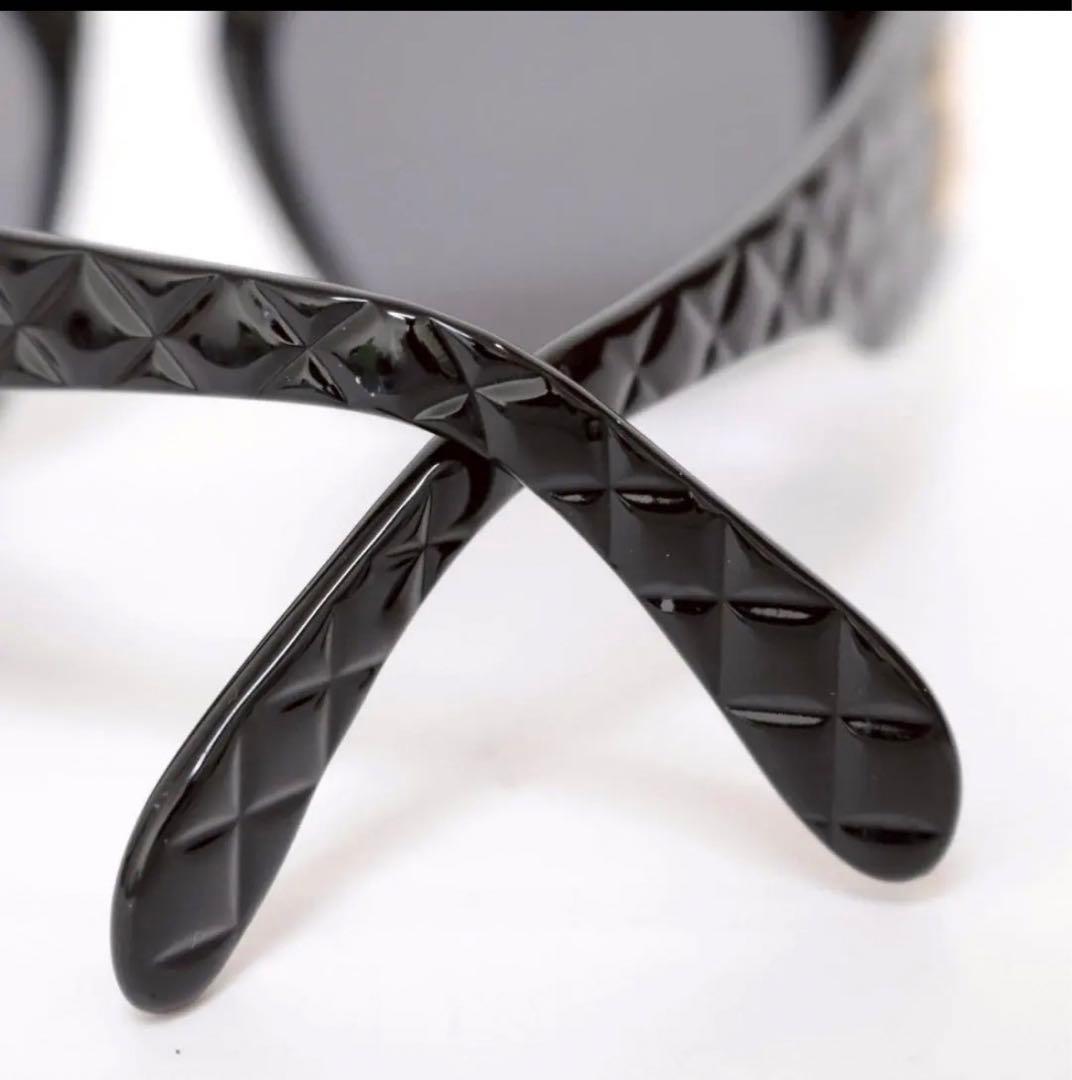 【極美品】シャネル サングラス マトラッセ×CCロゴ ブラック×ゴールド 714