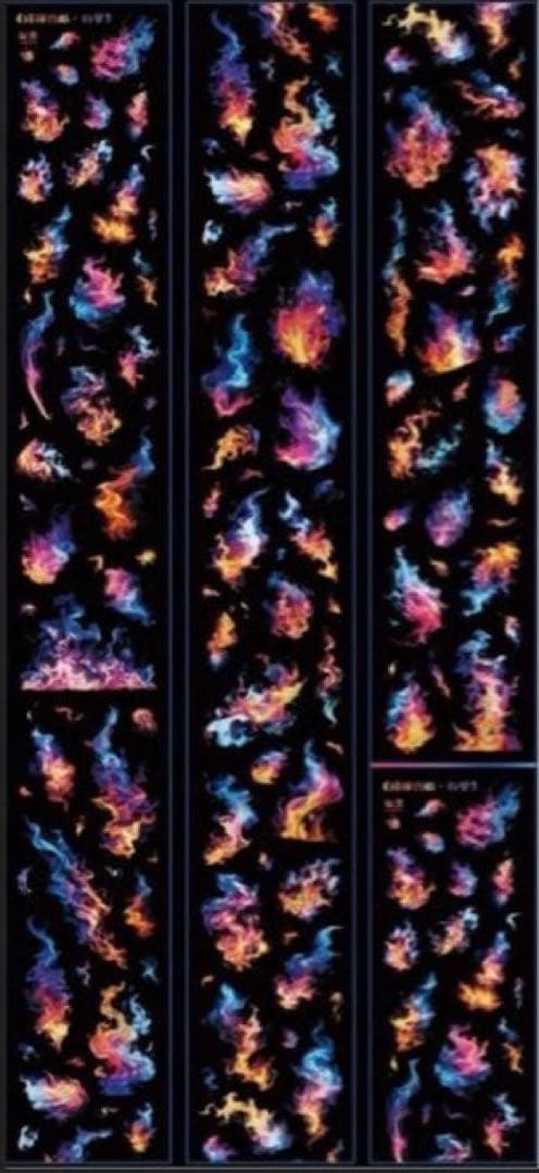 贝壳光 6cm×5m 璀璨烈焰 幻梦 ダイカット加工 海外マスキングテープ