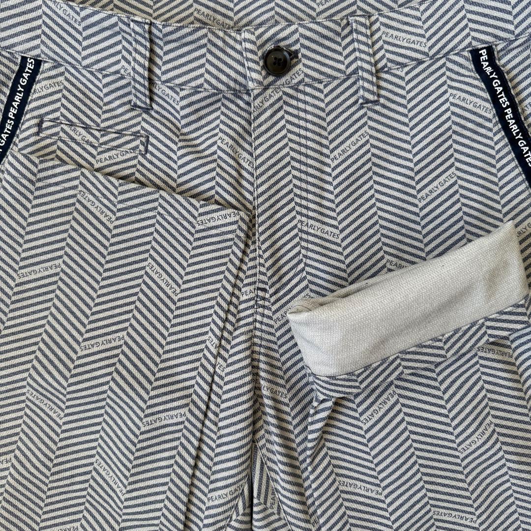 美品　パーリーゲイツ　パンツ　総柄　L〜XL相当 ネイビー　グレー　紺　5