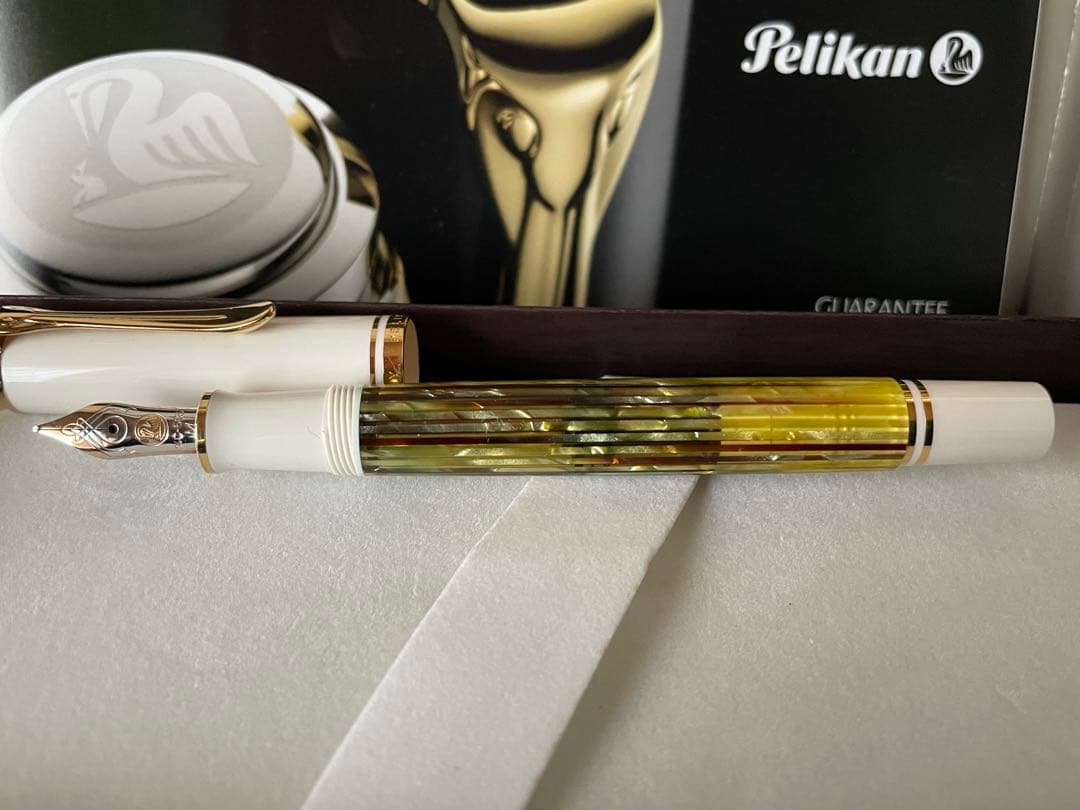 《美品》PelikanスーべレーンM400万年筆 ホワイト トータス　M中字
